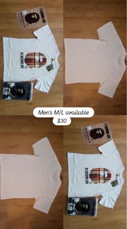 Men's M/L available coach white shirt bape