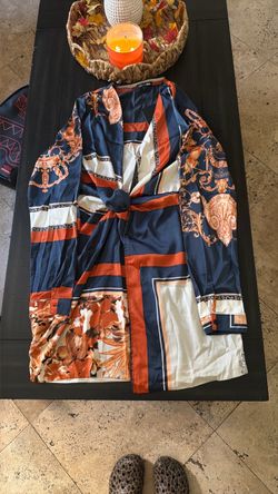 New Women's long sleeve silk dress Size XL