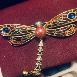 Joan Rivers Articulated Dragonfly Brooch