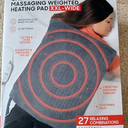 Sharper Image Calming Heat Massaging Weighted Heating Pad – XXL Wide