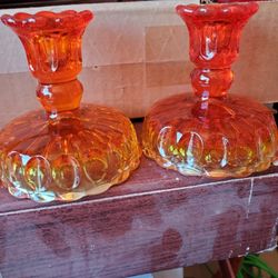 Vintage Carnival Glass Candle Holder