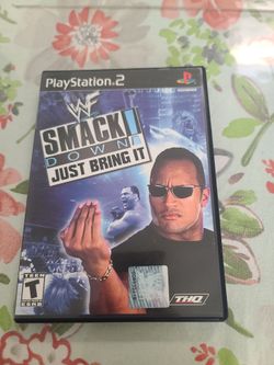 Playstation 2 game wwf smack down just bring it
