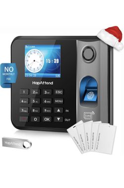 Reloj de hora: relojes de hora de huellas dactilares para empleados, pequeñas empresas, calculo automático de horas, reloj biométrico sin conexión H1 