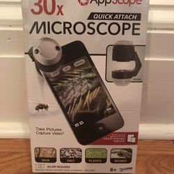 AppScope 30x Quick Attach Microscope for Apple/Android Smartphones & Tablets