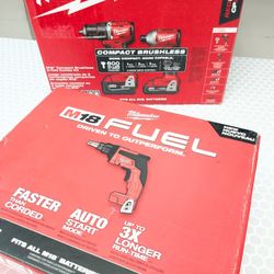 M18 Milwaukee Combo Kit + FUEL Drywall Screw Gun 