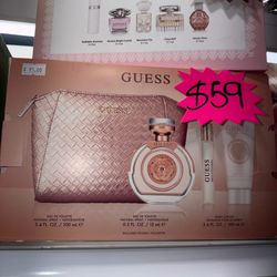 Guess Bella Vita Rosa by Guess for Women - 4 Pc Gift Set 3.4oz EDT Spray, 0.5oz EDT Travel spray, 3.4oz Body Lotion, Pouch