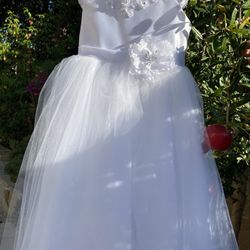 KIDS FORMAL WHITE DRESS: COTILLION, FLOWER GIRL, HOLIDAY