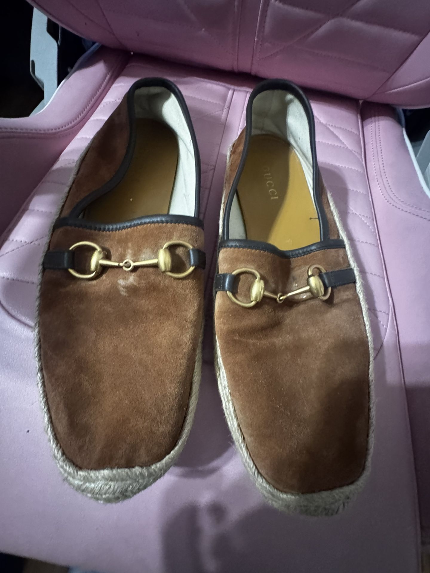 Authentic Gucci Loafers Soft Rope Horsebit Par Size 10