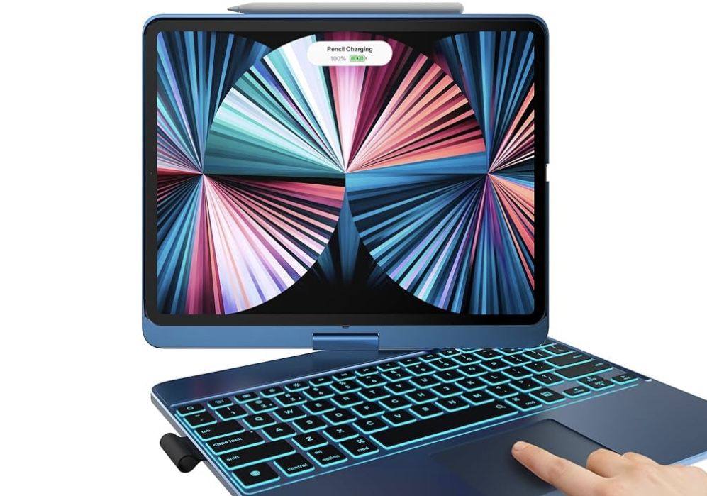 typecase Keyboard Case for iPad Pro 13-inch (M4, 2024) & iPad Air 13-inch (M2), Trackpad, 360° Rotatable, Wireless Keyboard, 11-Colors Backlit for iPa