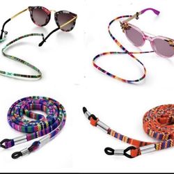 4 Pcs Adjustable Eyeglass Neck Cord, Sunglasses Strap, Secure Glasses String Lanyard Holder