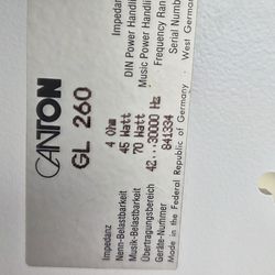 Canton GL260 white speakers (pair)