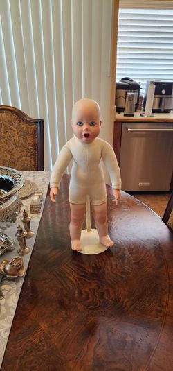 Vintage Porcelain Baby Doll Elaine Campbell 1989 Bunny 20" Poseable / Collectible / Decorative / Toy / Antique / Decor / Memorabilia / Mannequin