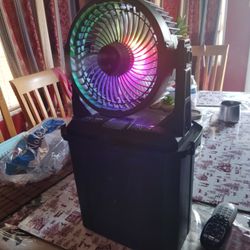 Portable Fan With Water Mist And It Changes  Different Colors But In Great Condition 