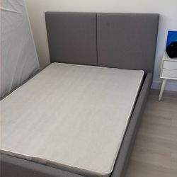 Queen Upholstered Bed Frame And Box Spring 