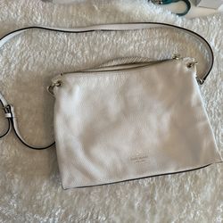 Kate Spade Carmina Off White Crossbody Bag with Metal Hardware