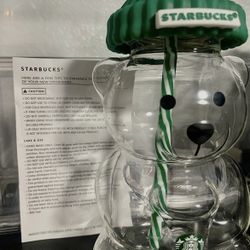 Bearista Star Bucks Glass Cup 20 oz