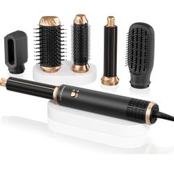 Blow Dryer Brush Set, 6-in-1 Hot Air Styler, Negative Ionic Hair Dryer Brush, 1000W Professional Hair Styling Tools, 3 Heat/Cool Settings, Auto Curlin