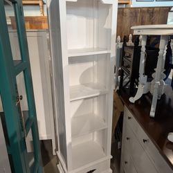 White Mahogany Bookcase With Drawer
