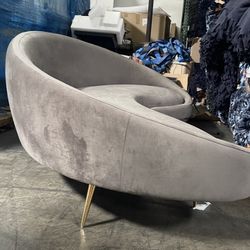 JONATHAN ADLER Ether Curved Sofa Bergamo Graphite