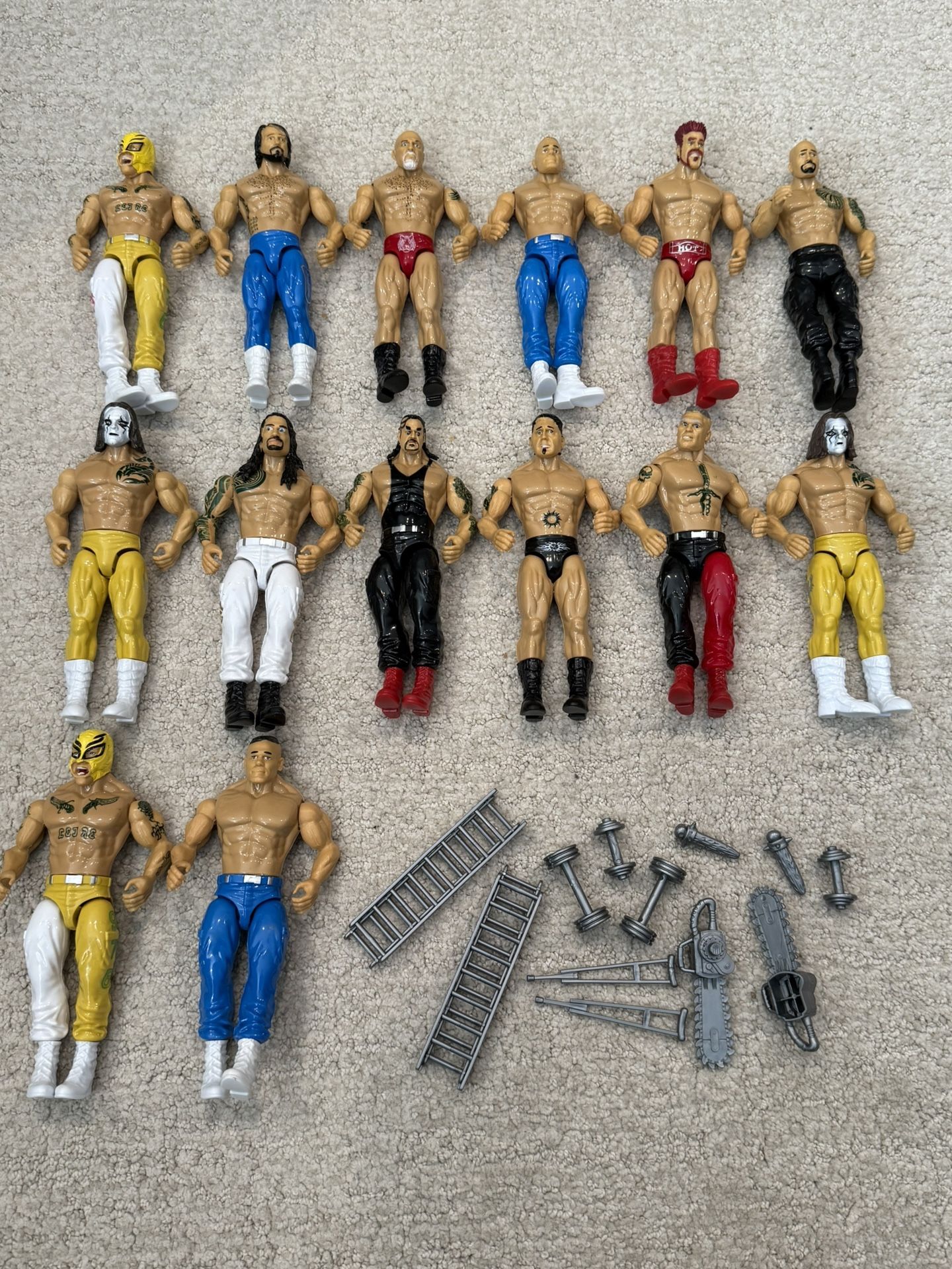 14 Wrestler Figures and Props