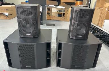 Pioneer DJ PA Speaker and Subwoofer Set with Yamaha Mixer
