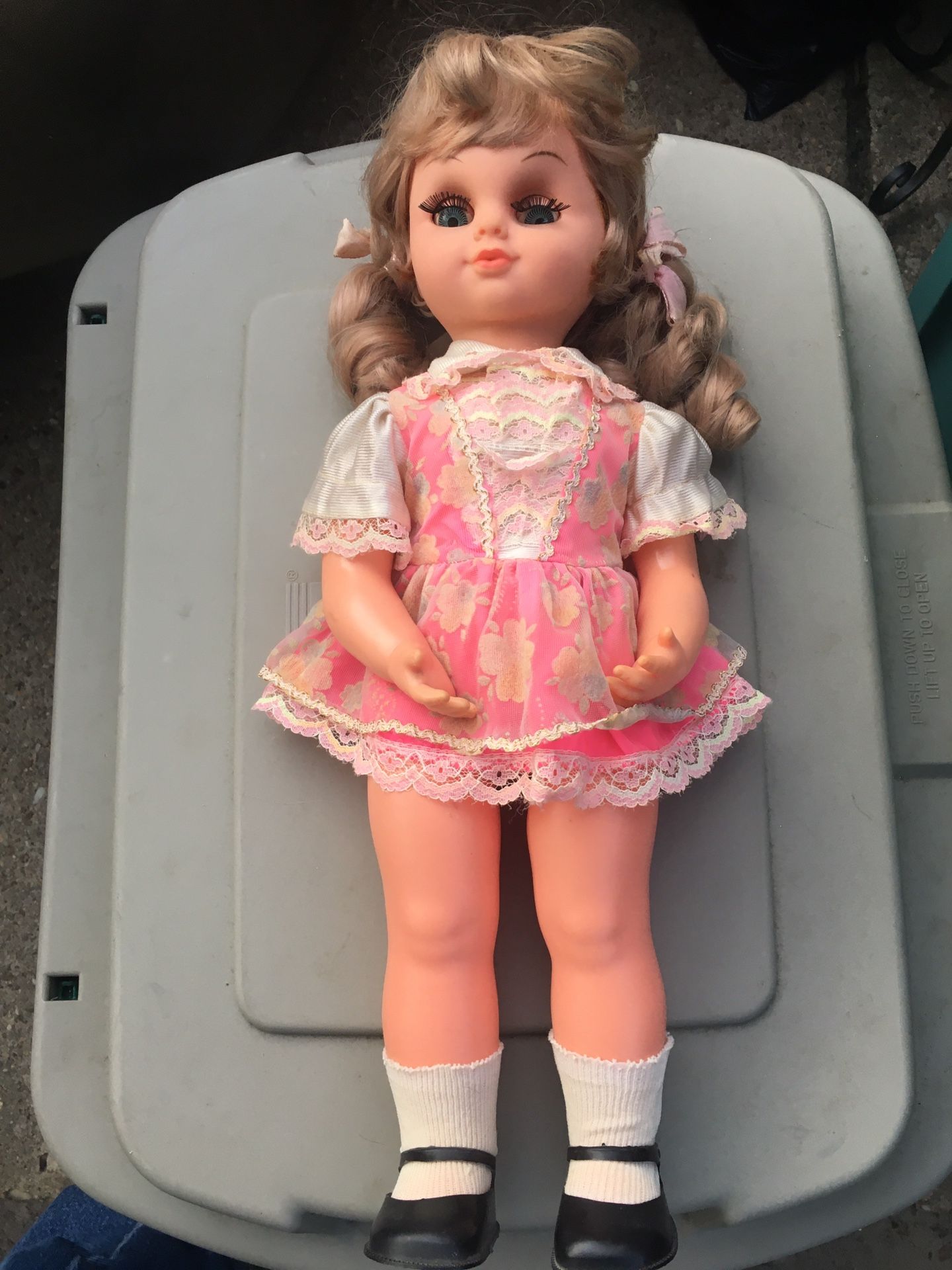 Vintage large sleeping baby doll with wind up music only $20 firm