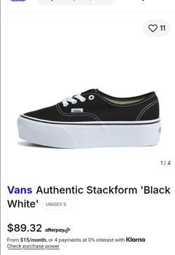 AUTHENTIC BLACK AND WHITE PLATFORMS MENS 9 1/2