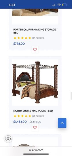 King size bed and two nightstands.
