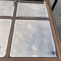 Wood Mirrored Glass Coffee Table