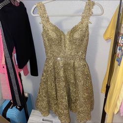 Sherri Hill Gold Dress Size 0