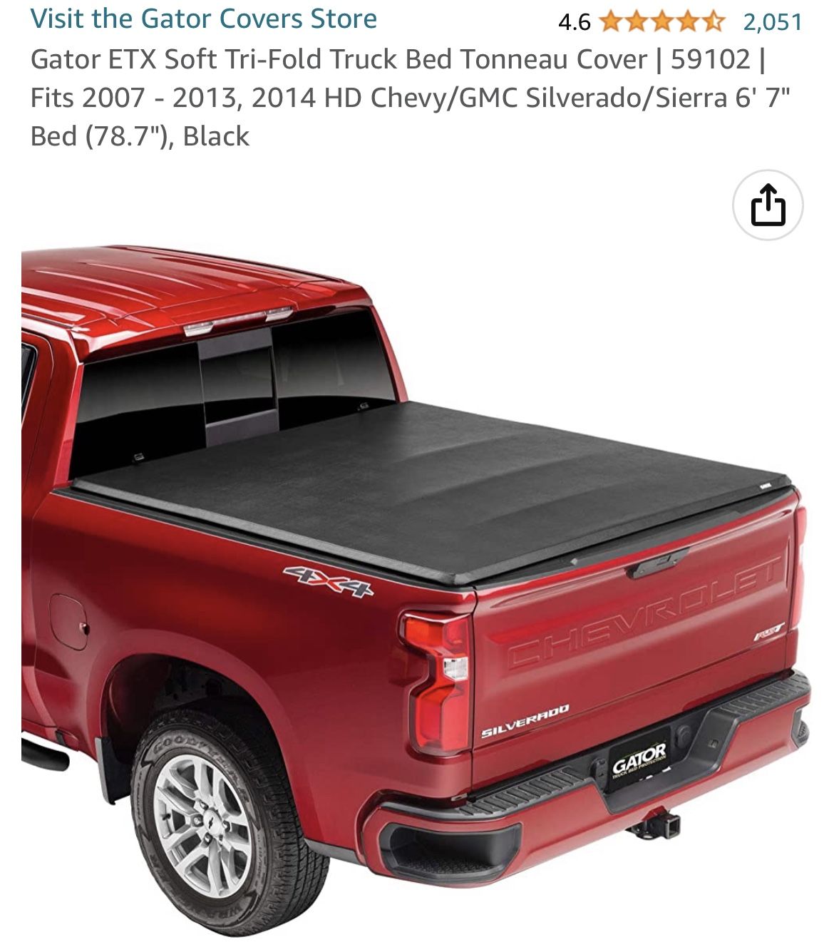 Gator ETX Soft Tri-Fold Truck Bed Tonneau Cover
