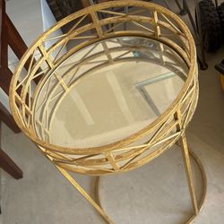 Gold Mirrored Side Table