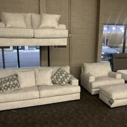 Cream Super Soft Sofa Couch Set 