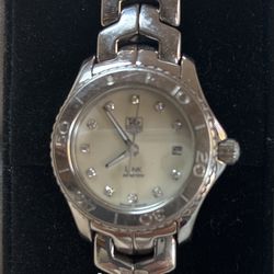 Women’s Mother Of pearl And Diamond The Heuer Watch