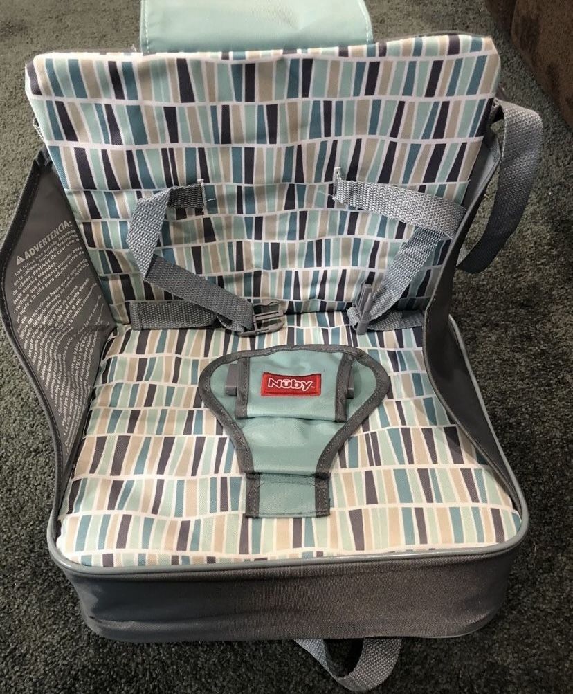 Nuby Easy Go Travel Booster Seat with Adjustable Safety Straps and Harness