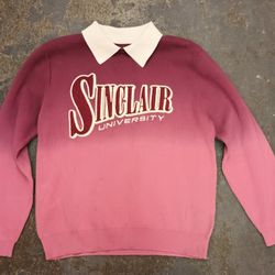 Men's medium Sinclair burgundy and cream colored sweatshirt