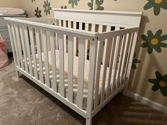 White Wood Baby Crib