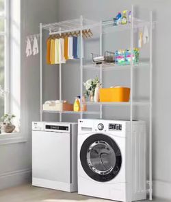 New over washer and dryer laundry rack