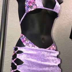 100% Spandex 3 Piece Or 2 Piece Bikini Swimwear Set 