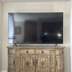 HUGE 72” French Style Curved Tv Stand/hand Painted Console Credenza
