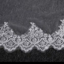 Ivory Veil With Blusher 