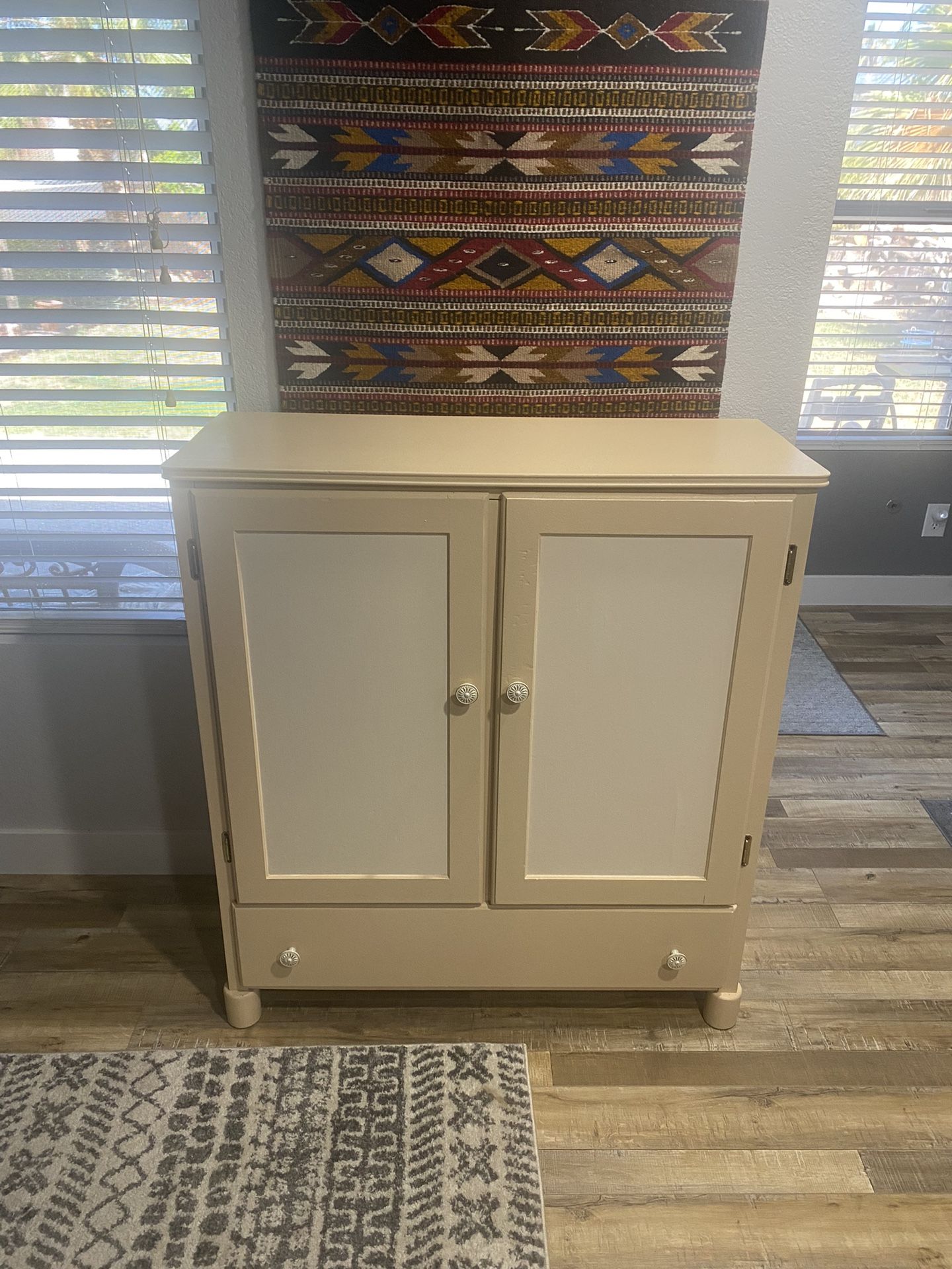 Five Drawer Hutch Dresser Cabinet Storage