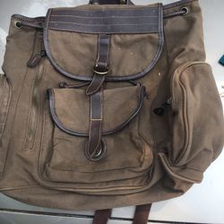 Nice large leather and cloth backpack only $20 firm