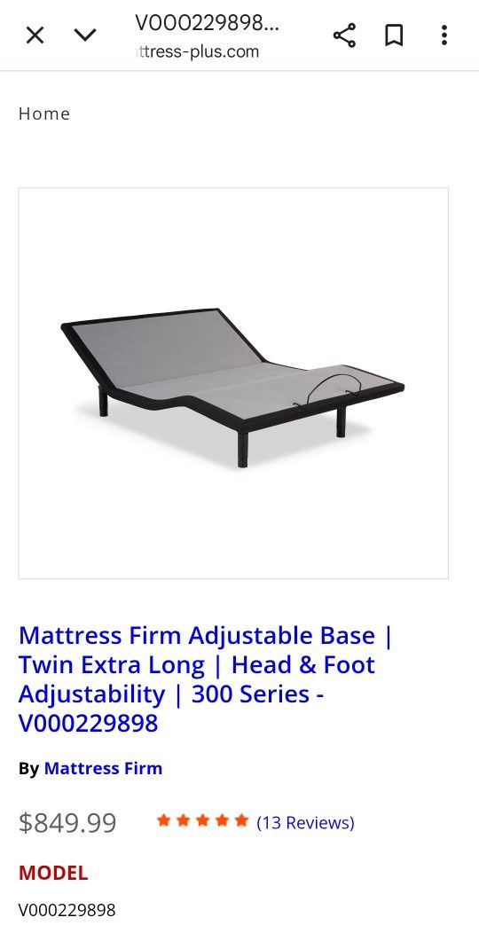 Adjustable Twin XL Base and Mattress Great Quality