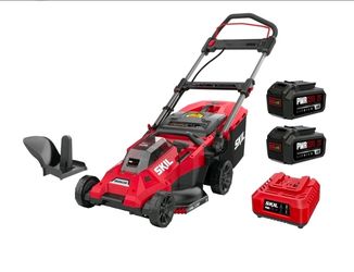 Skil Power Core 20v 18Inch Cordless Brushless Lawn Mower With Charger And 2 Batteries