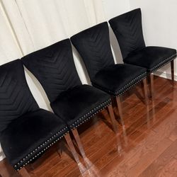 Black Velvet Dining Chairs