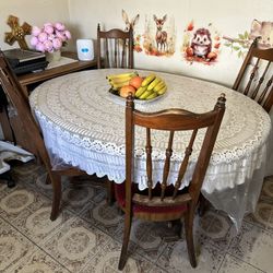 Antique Dining Table With 6 Chairs 