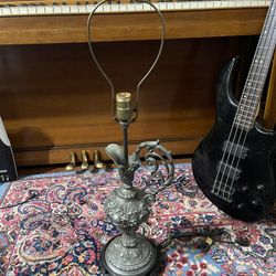 Vintage Brass Bronze Table Pitcher Lamp