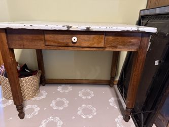 Porcelain Top Table With Wood Legs