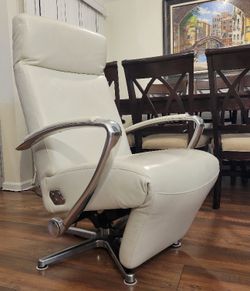 W. Schillig Genuine Leather Power Recliner Chair 